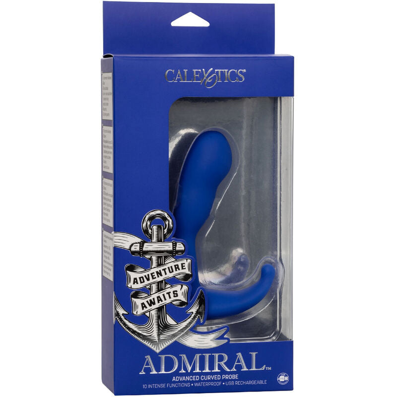 CALEXOTICS - ADMIRAL CURVED ESTIMULADOR & VIBRADOR ANAL AZUL