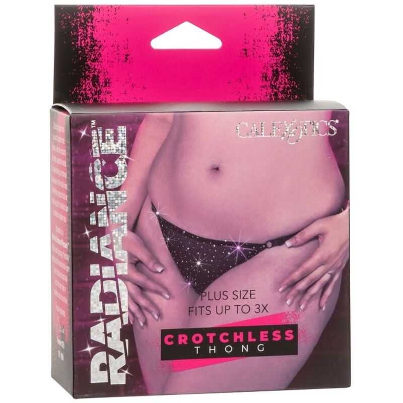 CALEXOTICS - RADIANCE CROTCHLESS THONG WITH Rhinestones LARGE SIZE