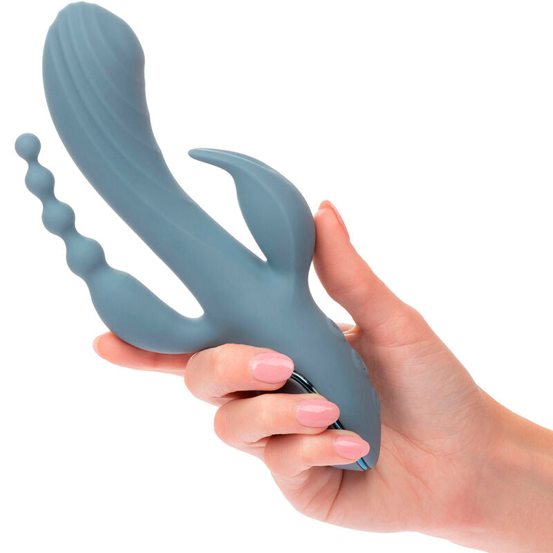 CALEXOTICS - VIBRADOR TRIPLE ÉXTASIS GRIS