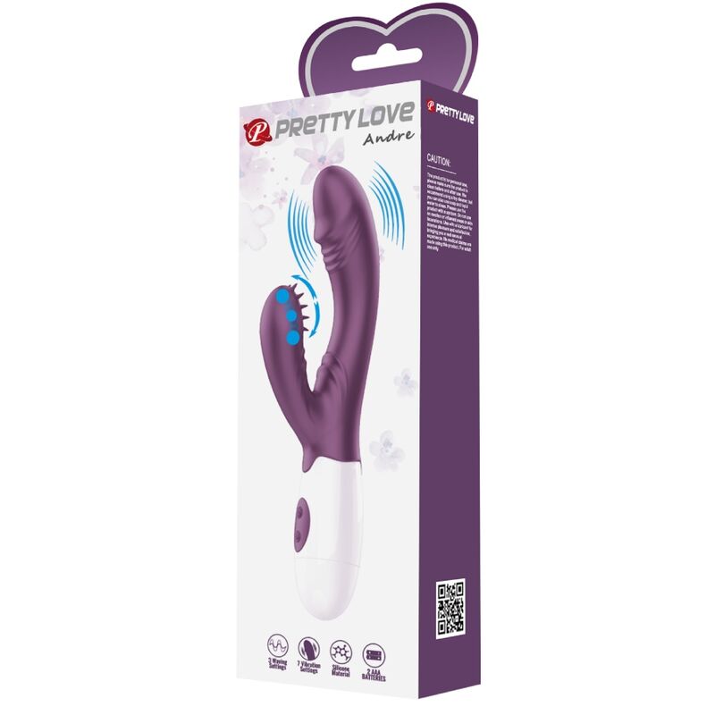 PRETTY LOVE - BUTTERFLY KISS VIBRADOR RABBIT & ESTIMULADOR PUNTO G MORADO