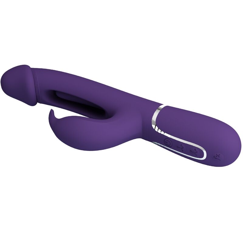 PRETTY LOVE - KAMPAS VIBRADOR RABBIT 3 EN 1 MULTIFUNCIÓN CON LENGUA VIOLETA