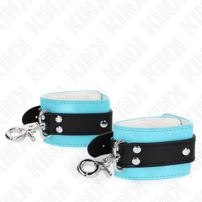 KINK - MUÑEQUERAS CON CIERRE PREMIUM NEGRO / AZUL AJUSTABLE 21-28 CM X 5.5 CM