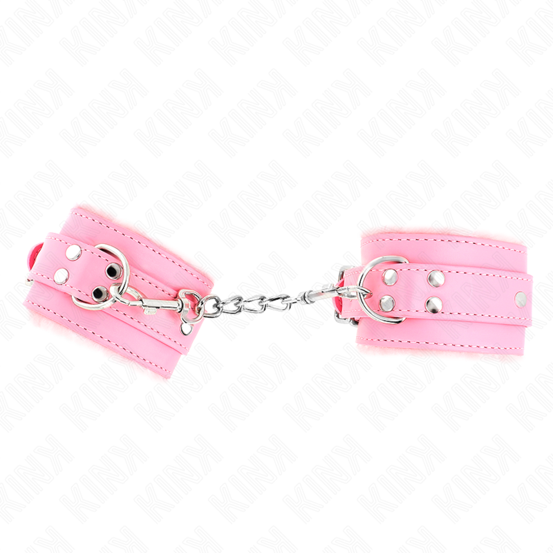 KINK - MUÑEQUERAS FORRADAS ROSA CON CORREA ROSA AJUSTABLE 20-29 CM X 5.5 CM