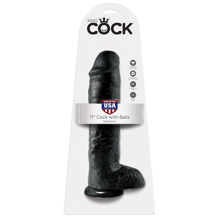 KING COCK - 11 REALISTIC BLACK PENIS 28 CM