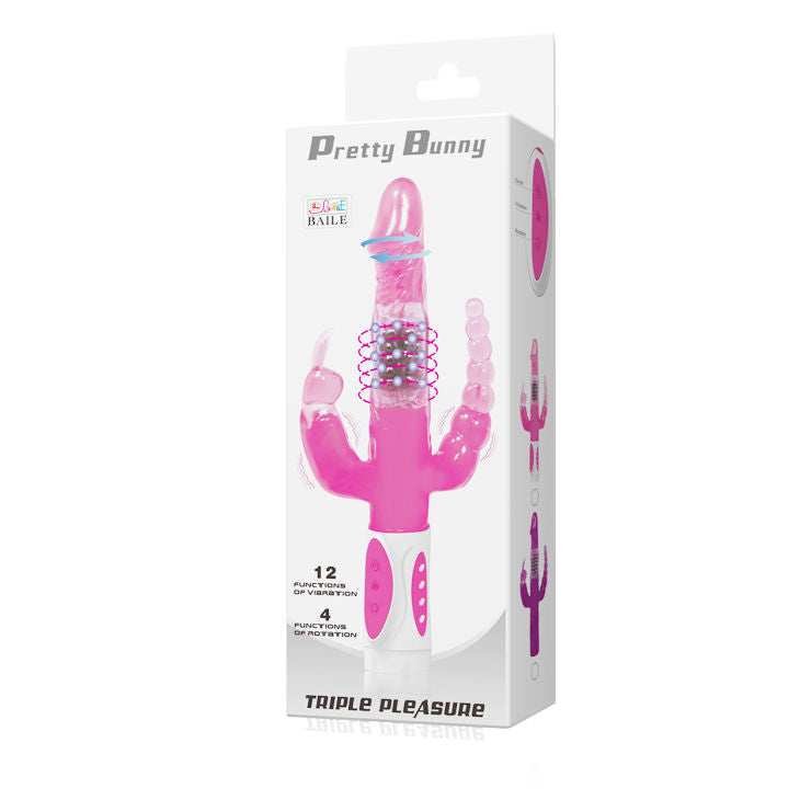 BAILE - PRETTY BUNNY TRIPLE VIBRADOR ROTADOR