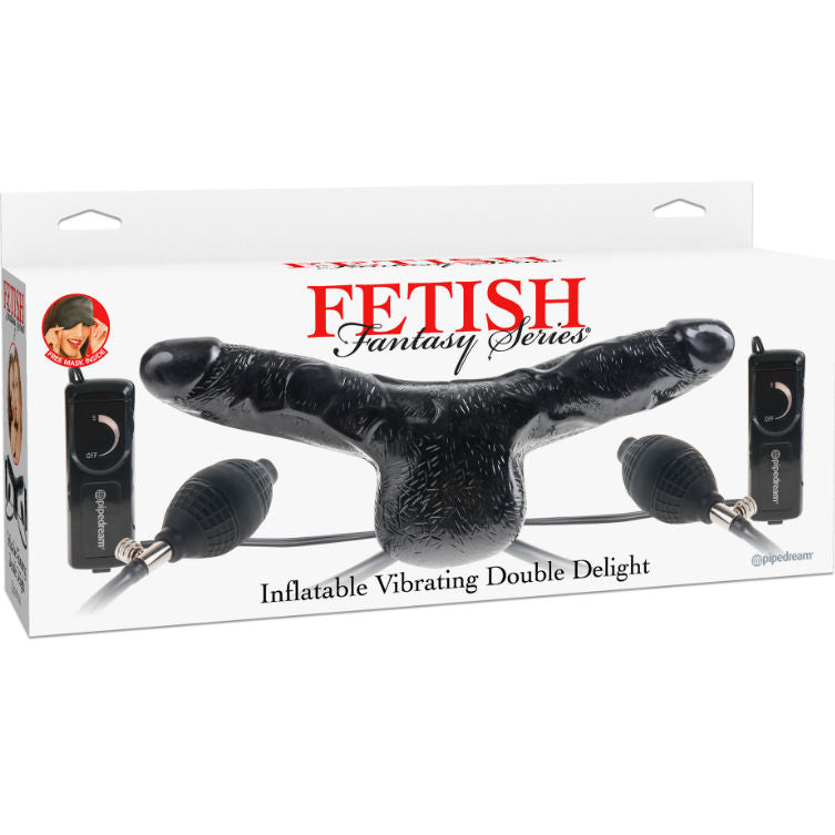 FETISH FANTASY SERIES - SERIES DOBLE PENE VIBRADOR INFLABLE NEGRO