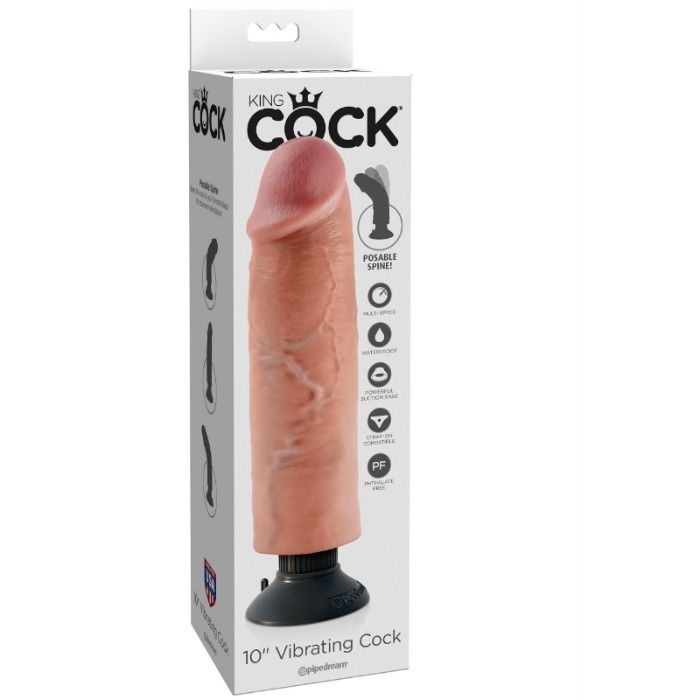 KING COCK - VIBRATING DILDO 25.5 CM NATURAL