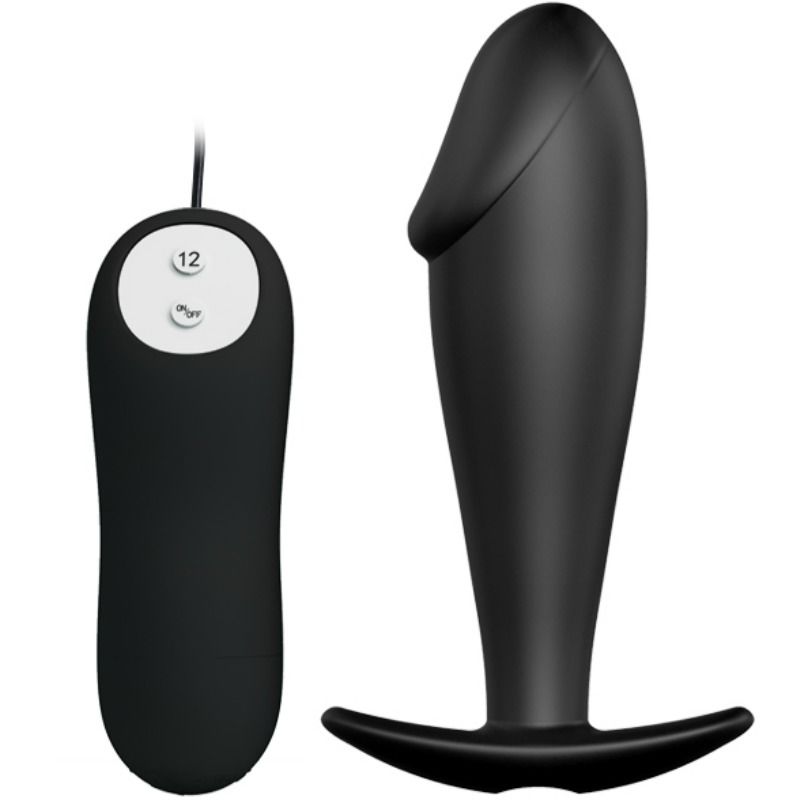 PRETTY LOVE - SILICONE ANAL PLUG FORM PENIS AND 12 VIBRATION MODES BLACK