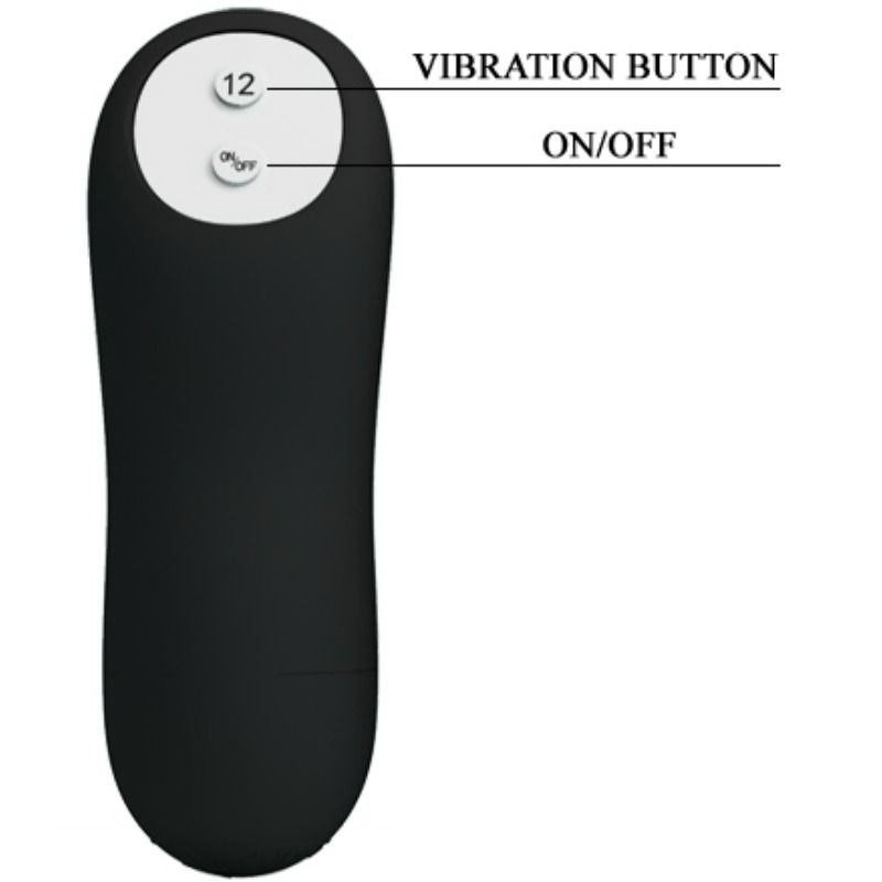 PRETTY LOVE - SILICONE ANAL PLUG FORM PENIS AND 12 VIBRATION MODES BLACK