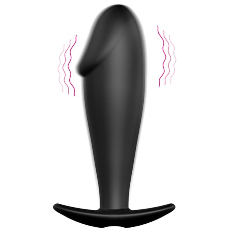 PRETTY LOVE - SILICONE ANAL PLUG FORM PENIS AND 12 VIBRATION MODES BLACK