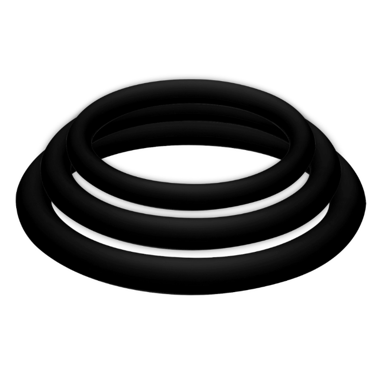 JOYDIVISION POTENZDUO - PLUS PACK 3 BLACK PENIS RINGS - S, M, L