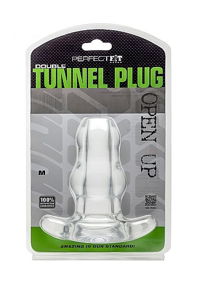 PERFECT FIT BRAND - PLUG DOBLE TÚNEL MEDIANO TRANSPARENTE