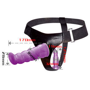 DANCE - FEMALE ANAL AND VAGINAL HARNESS LILAC G-POINT 17 CM