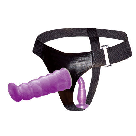 DANCE - FEMALE ANAL AND VAGINAL HARNESS LILAC G-POINT 17 CM