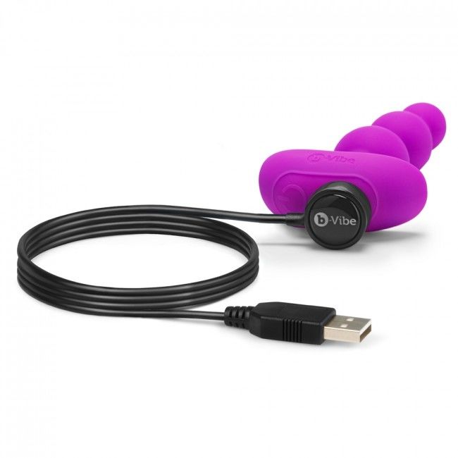 B-VIBE - TRIPLET ANAL CONTROL REMOTO BEADS ROSA