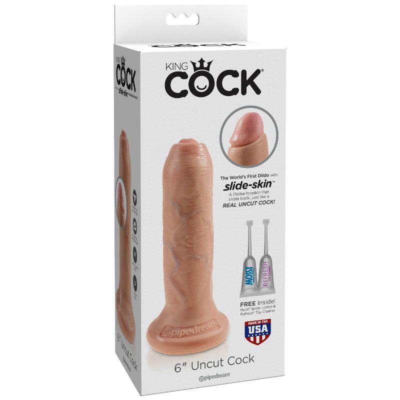 KING COCK - DILDO REALISTICO UNCUT NATURAL 17 CM