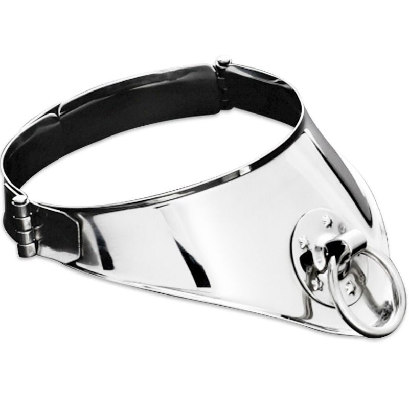 METAL HARD - COLLAR RESTRICCION CON ANILLA Y CANDADO 12.5 CM