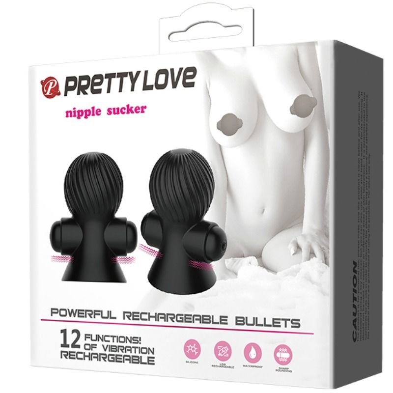 PRETTY LOVE - ESTIMULADORES PARA PEZONES 12 MODOS VIBRACION