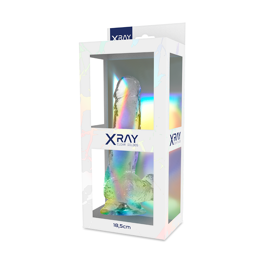 X RAY - CLEAR DILDO REALISTA TRANSPARENTE 18.5 CM -O- 3.8 CM