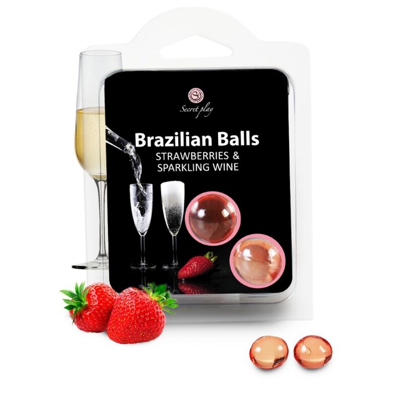 SECRETPLAY - SET 2 BRAZILIAN BALLS FRESAS CON CAVA