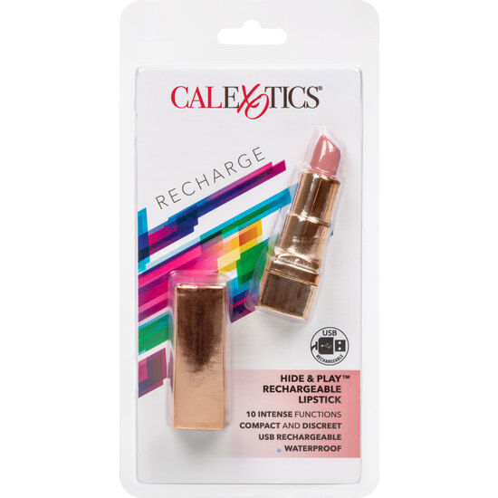 CALEXOTICS - REFILLABLE LIPSTICK BULLET HIDE &amp; PLAY SOFT PINK