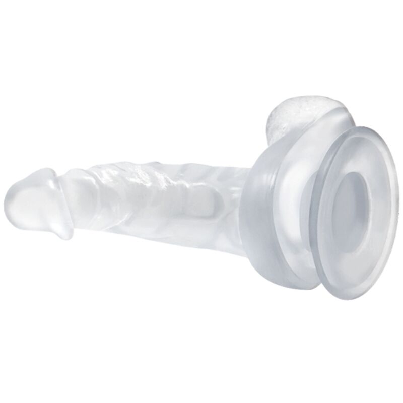 DANCE - REALISTIC DILDO WITH SUCTION CUP AND TESTICLES 16.7 CM TRANSPARENT