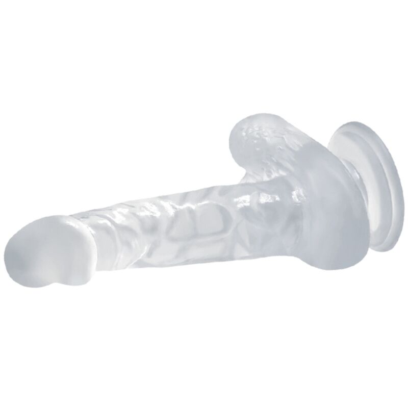 DANCE - REALISTIC DILDO WITH SUCTION CUP AND TESTICLES 16.7 CM TRANSPARENT