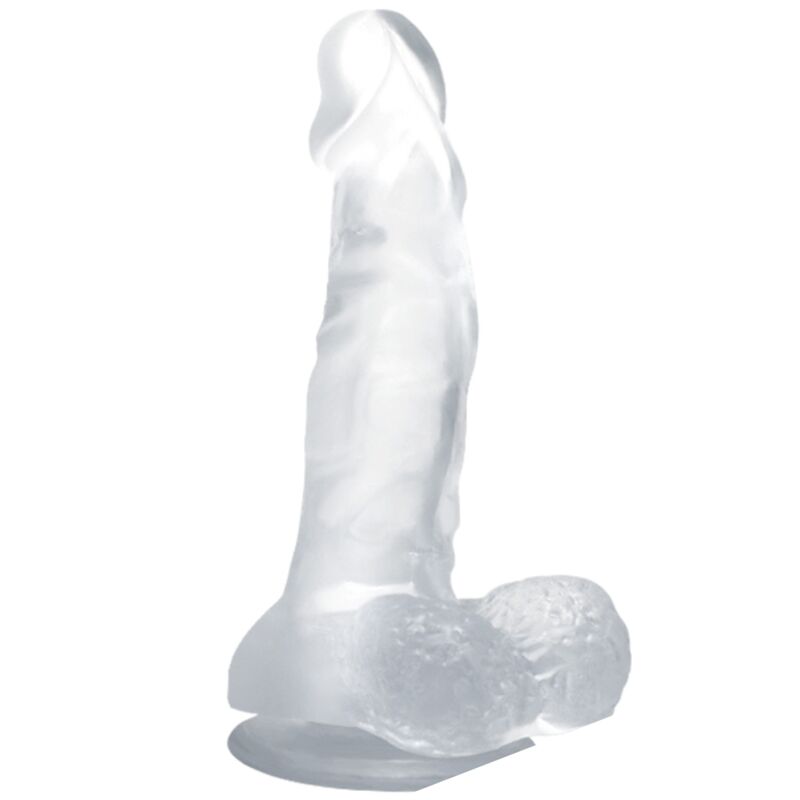 DANCE - REALISTIC DILDO WITH SUCTION CUP AND TESTICLES 16.7 CM TRANSPARENT