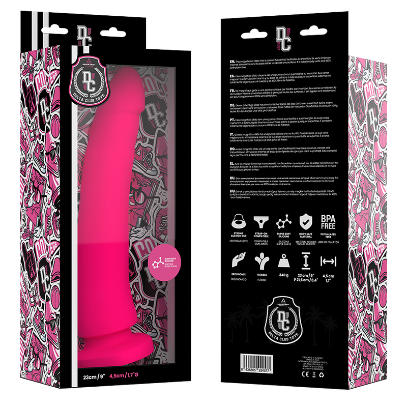 DELTA CLUB - PINK DILDO TOYS MEDICAL SILICONE 23 CM -O- 4.5 CM