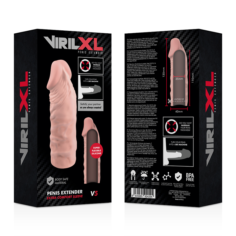 VIRILXL - EXTENSION DE PENE LIQUID SILICONE V5 NATURAL